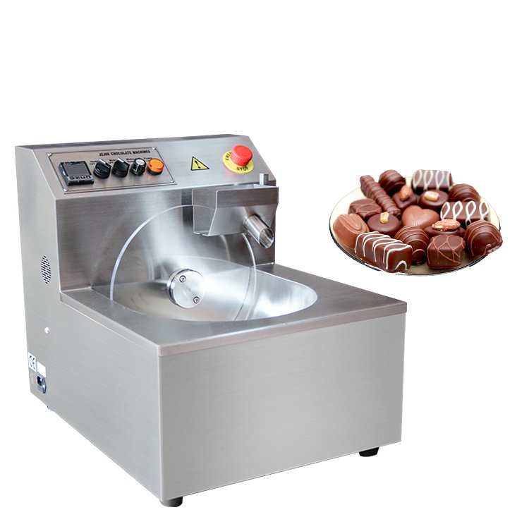 Wholesale automatic 8kg table top commercial mini small chocolate tempering machine pot,chocolate coating machine with tempering