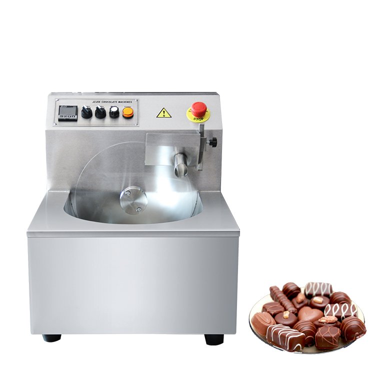 Wholesale automatic 8kg table top commercial mini small chocolate tempering machine pot,chocolate coating machine with tempering