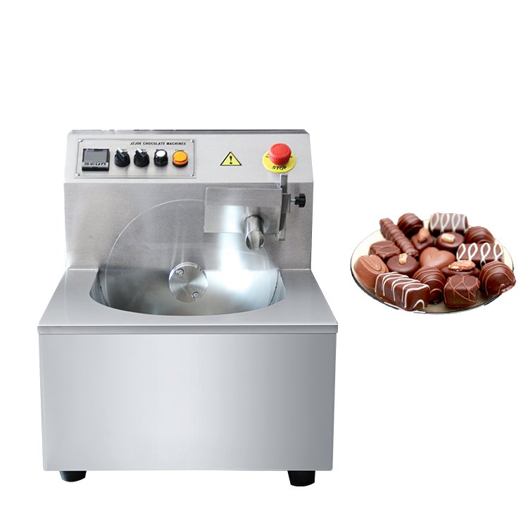 Wholesale automatic 8kg table top commercial mini small chocolate tempering machine pot,chocolate coating machine with tempering