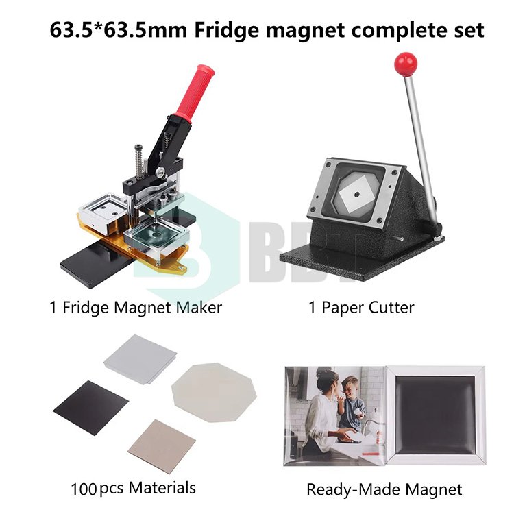 Diy Square Button Badge Machine Fridge Magnet Maker Machine Kit With Fridge Magnet Materials