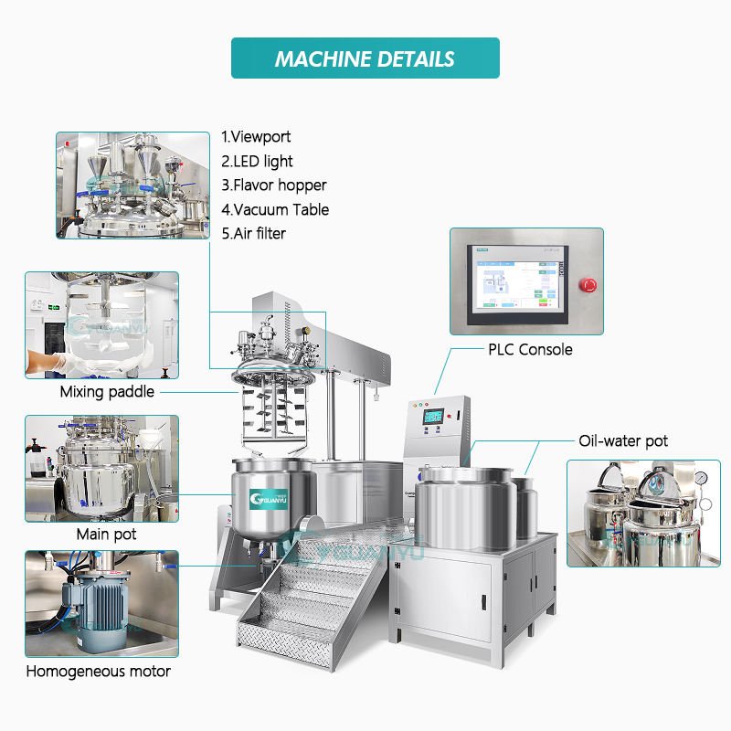 Guanyu Full Automatic Toothpaste Mayonnaise Makings Machine Vacuum Homogenizing Machine Mixing Tank Hair Color Making Machine