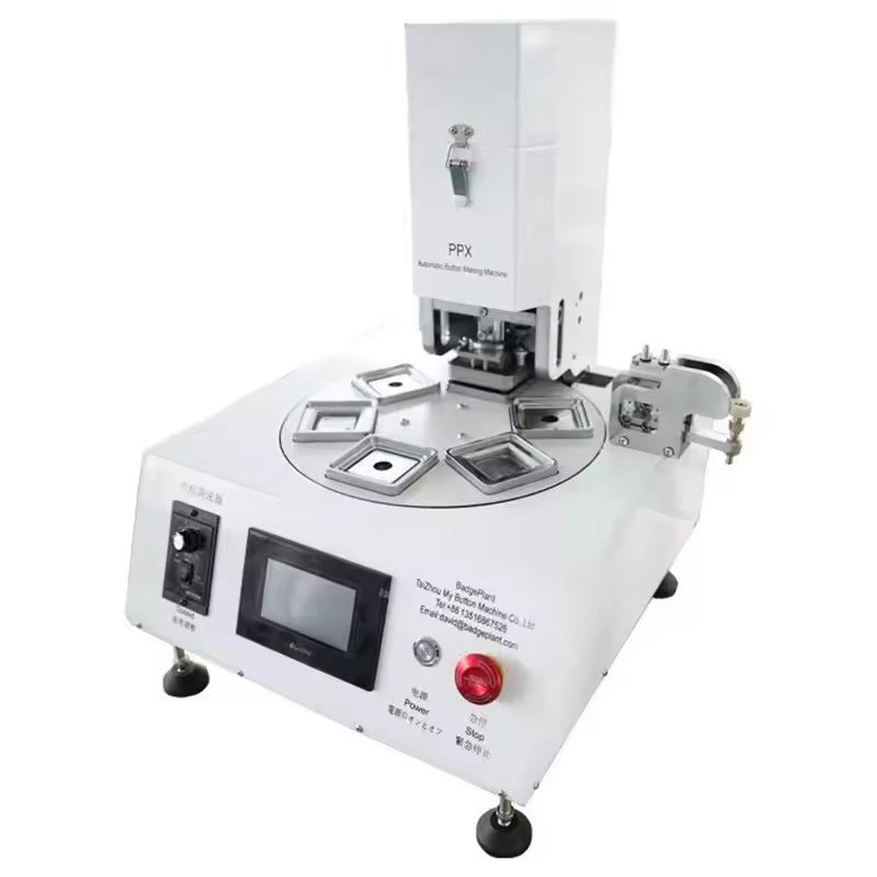 55mm Automatic Pneumatic Square Fridge Magnet Badge Making Machine For Custom Fridge Magnet Button