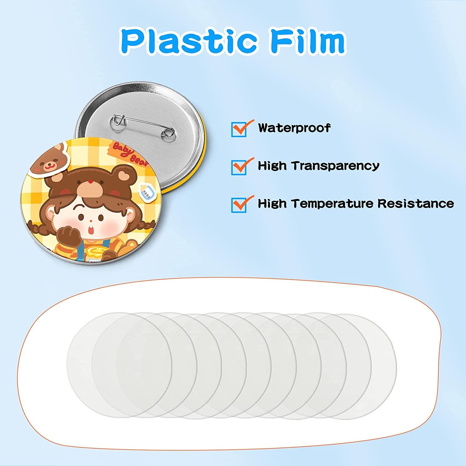 Button Making Supplies 58 mm 2.28 inch Round Badge Blank Button Pins Metal Pin Badge Kit For Button Maker Machine