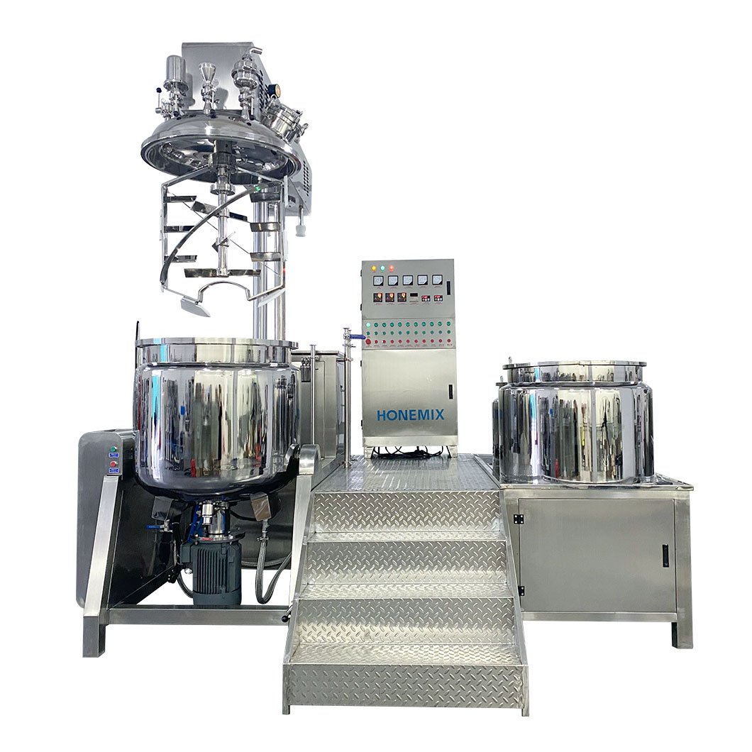 50-5000L hydraulic lifting sun cream shaving cream body lotion vacuum mixer emulsifying homogenizer machine making
