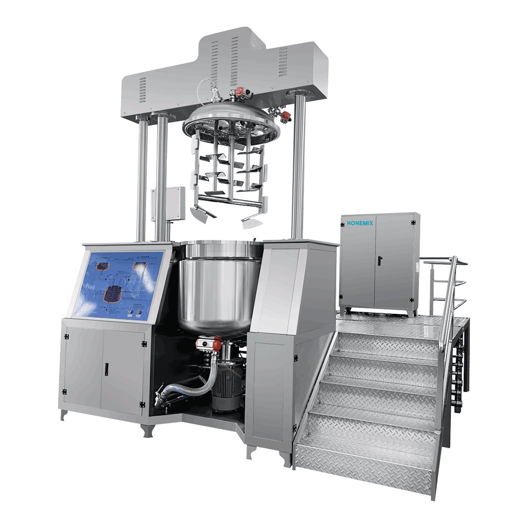 50-5000L hydraulic lifting sun cream shaving cream body lotion vacuum mixer emulsifying homogenizer machine making