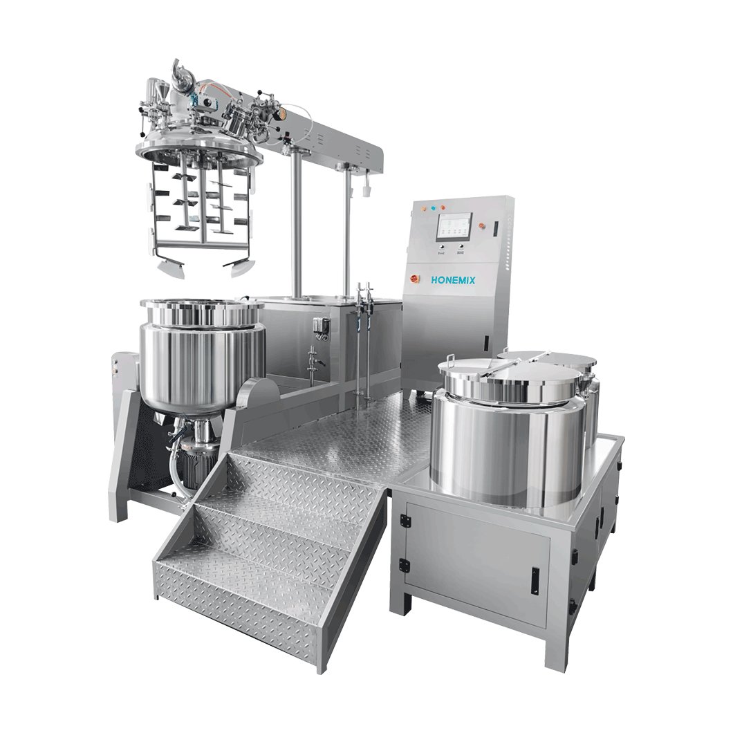 50-5000L hydraulic lifting sun cream shaving cream body lotion vacuum mixer emulsifying homogenizer machine making