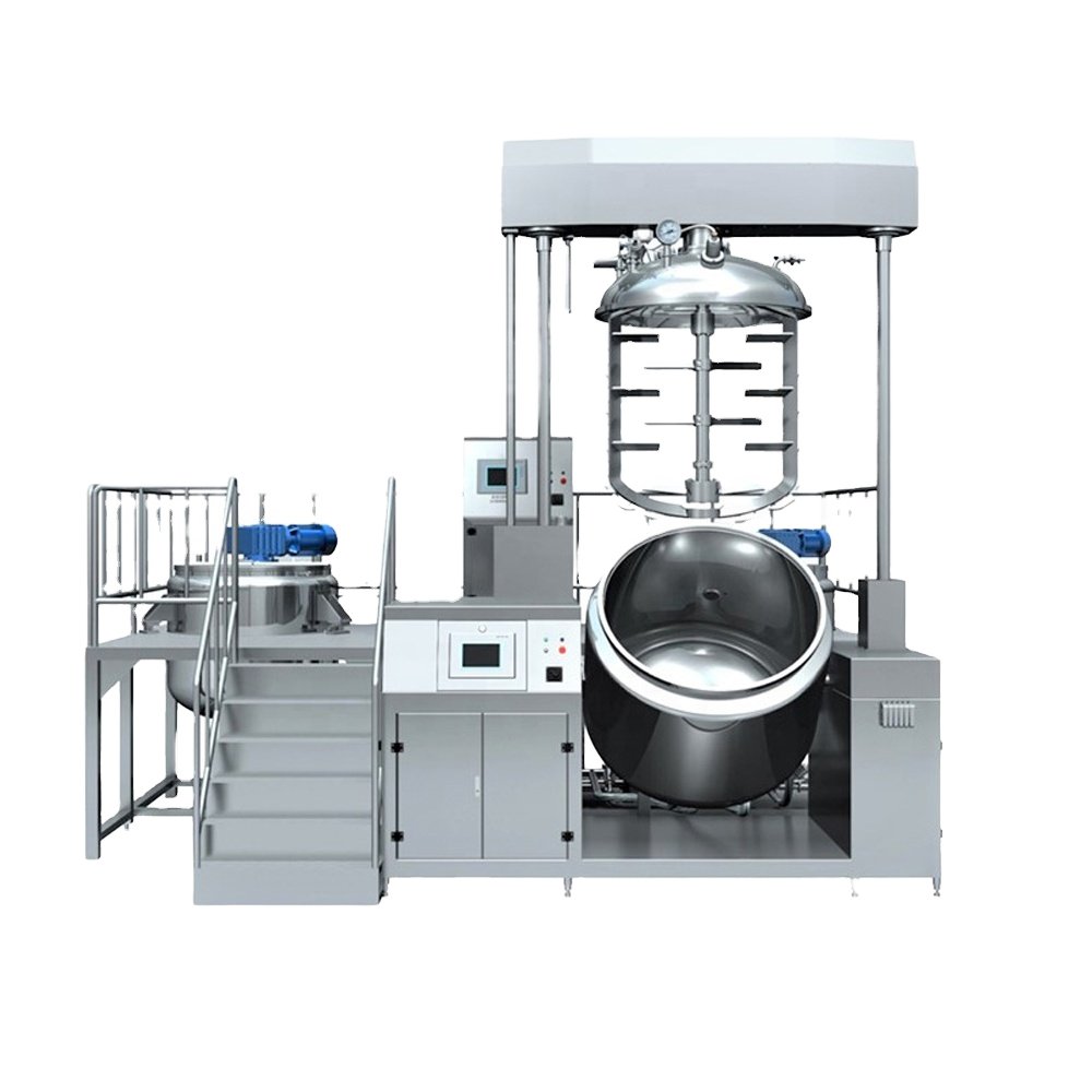 Parallel bars hydraulic lifting vacuum emulsifying machine, large volume vacuum emulsifying machine