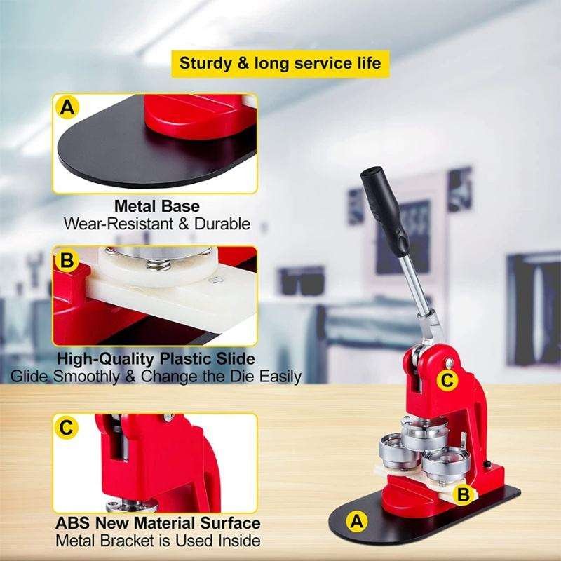 Pneumatic Pin Badge Making Machine High Quality Automatic DIY Button Badge Making Machine With Metal Base