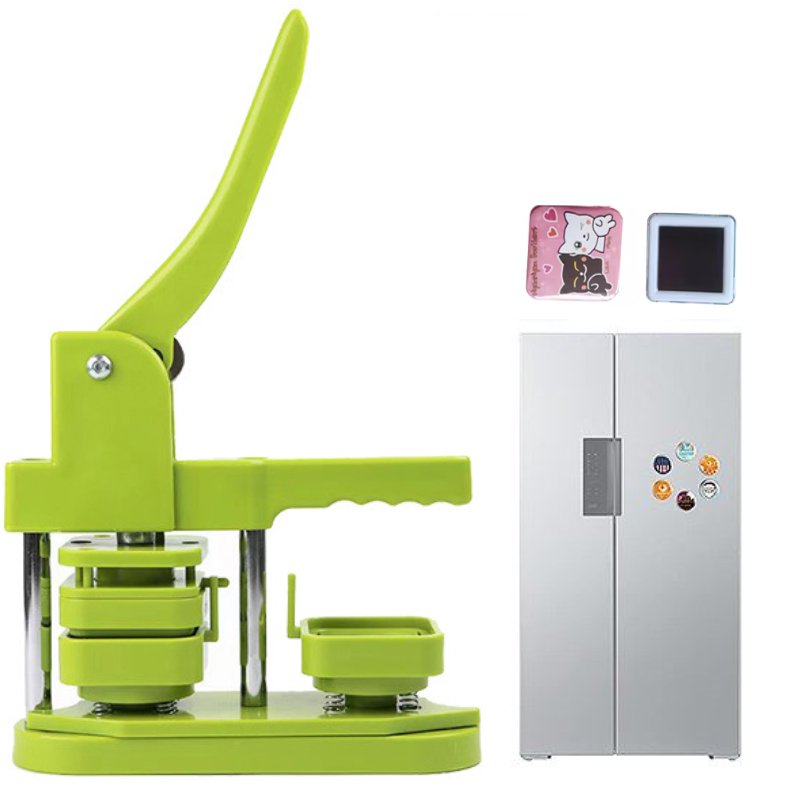 50mm * 50mm square fridge magnet maker machine badge button magnet making machine Plastic magnet press machine with 200 material