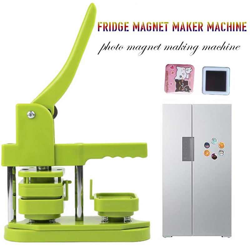50mm * 50mm square fridge magnet maker machine badge button magnet making machine Plastic magnet press machine with 200 material