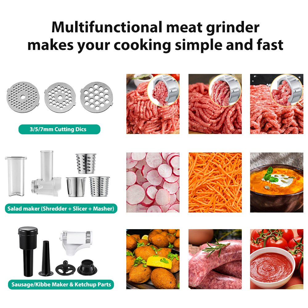 Meat Grinders Slicers Machine Factory Direct Sales Plastic Housing Stainless Steel Electric Meat Grinder Fro Sale