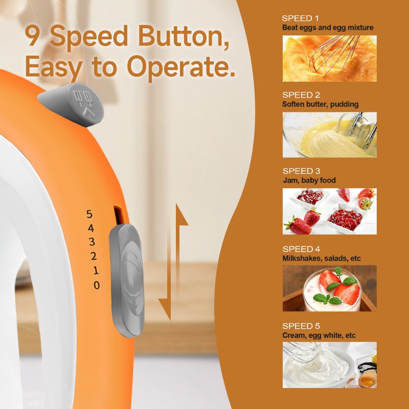 Electric Cake Mixer Stand Mixer Flour Mixture Machine 300 Watt 3L Hand Mixer Electric with Stainless Steel