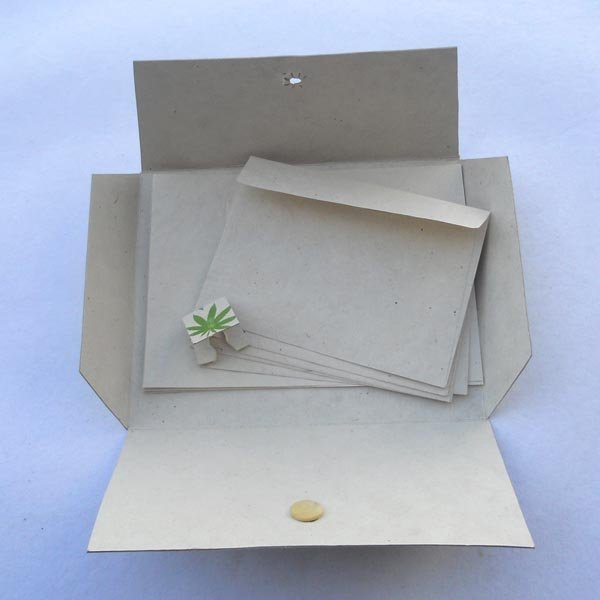 A5 Folder Ivory color Paper Folder Stationery Set 100% Hemp Fiber Printed Portfolio Document Folder Multipurpose Use