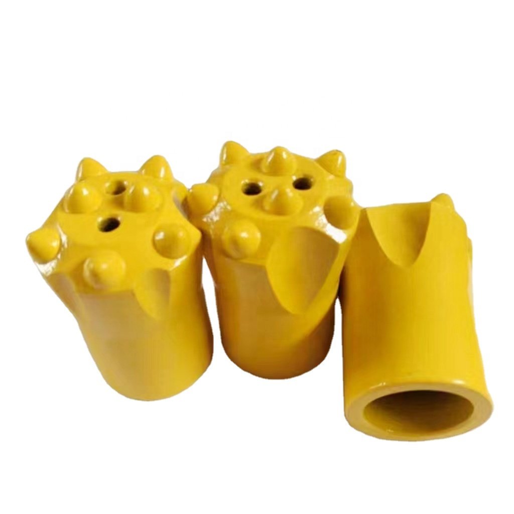 China Expert in drilling engin Short Skirt 36mm Black 7 Buttons Rock Button Bit 34mm Taper Button Drill Bits Drilling tool MAKE
