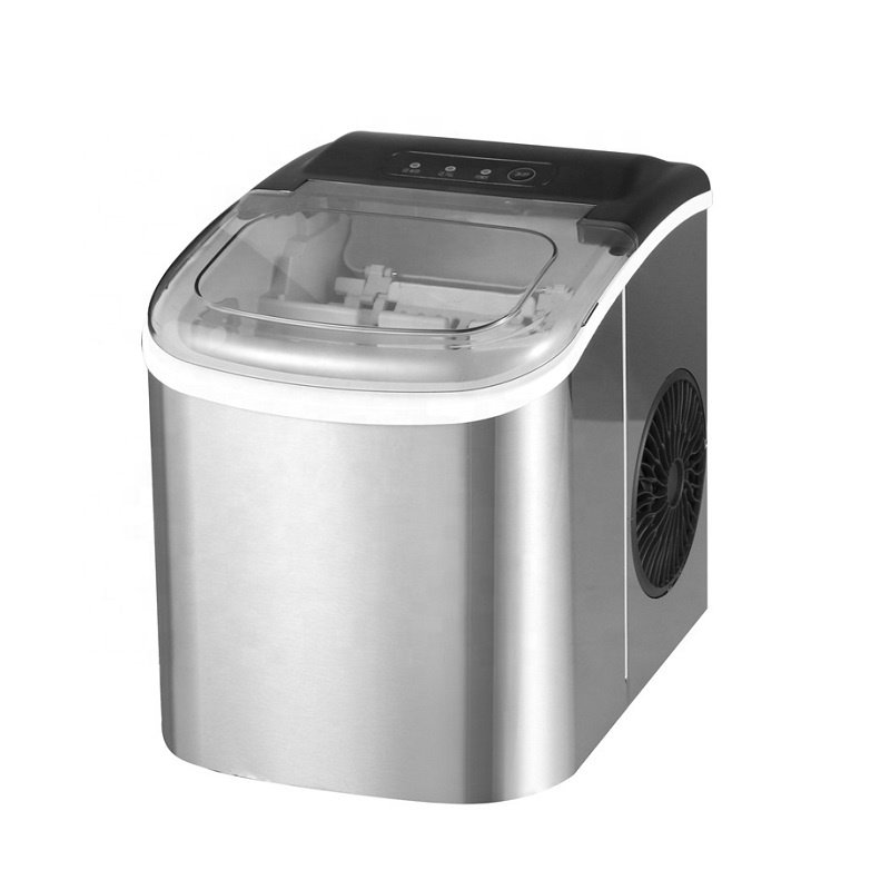 New Design Stainless Steel Housing Countertop Ice Cube Maker Machine Daily Ice Making 26LBS Customized Color Logo Home Use