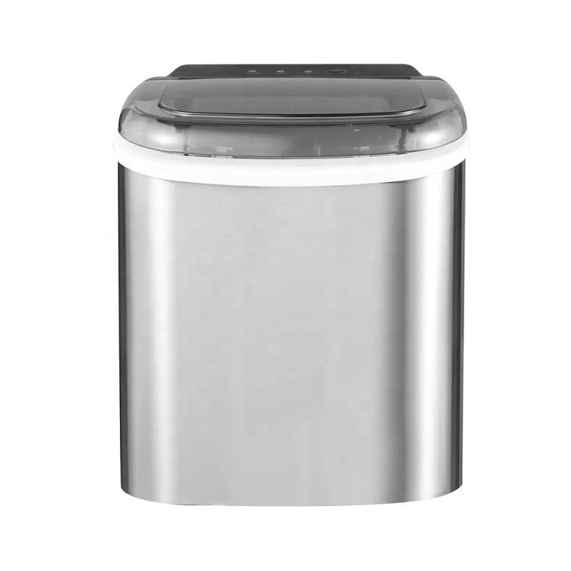 New Design Stainless Steel Housing Countertop Ice Cube Maker Machine Daily Ice Making 26LBS Customized Color Logo Home Use