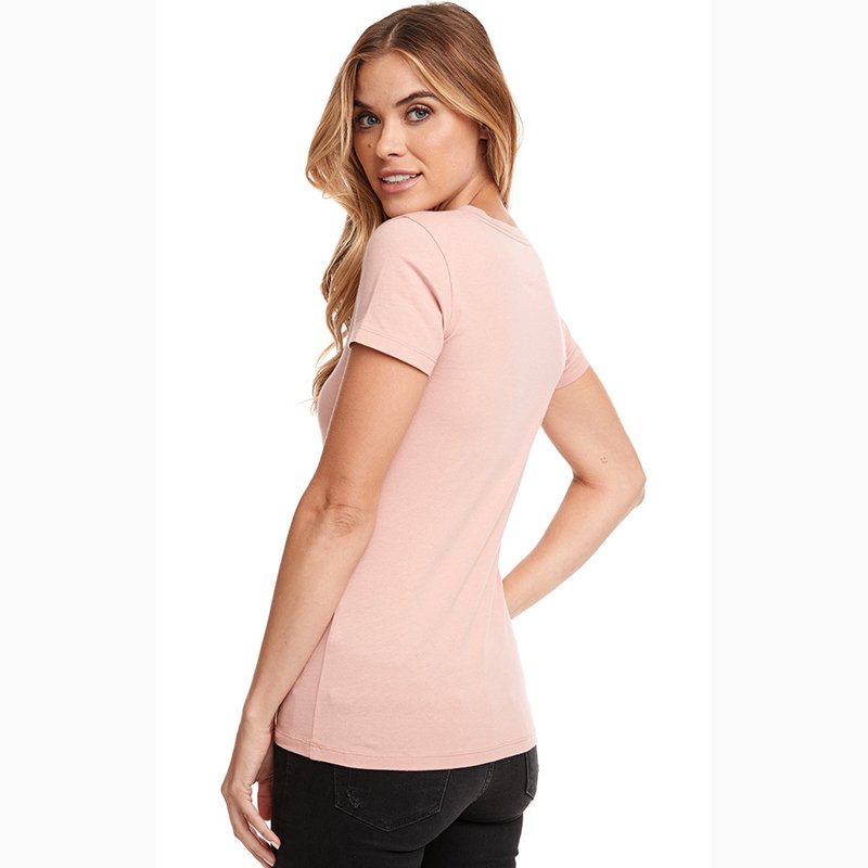 Custom slim fit V neck bamboo t shirt made from light weight sustainable bamboo cotton blend fabric with private printing logos
