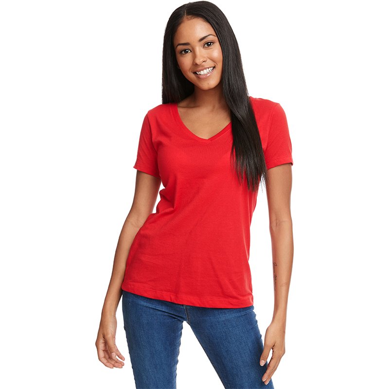 Custom slim fit V neck bamboo t shirt made from light weight sustainable bamboo cotton blend fabric with private printing logos