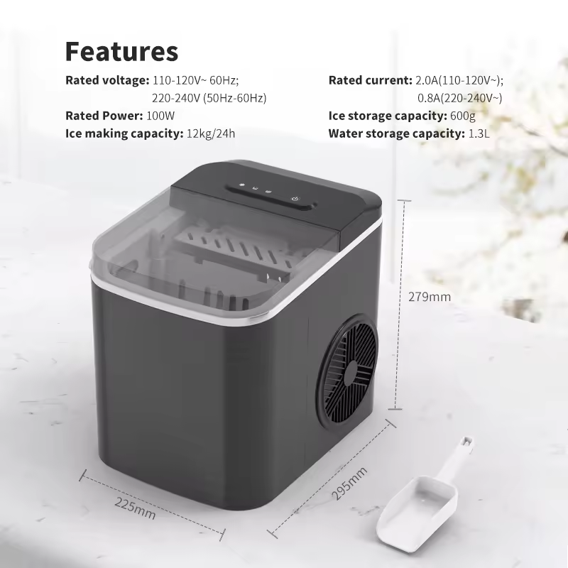 Portable One Touch Mini 1.3L Bullet Ice Maker for Home or Office Use