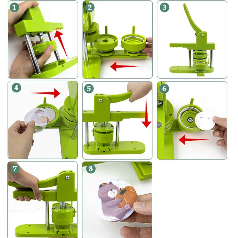 58mm Badge Making Machine With Paper Cutter And 500 Pcs 58mm Pin Badge Parts For DIY Button Making