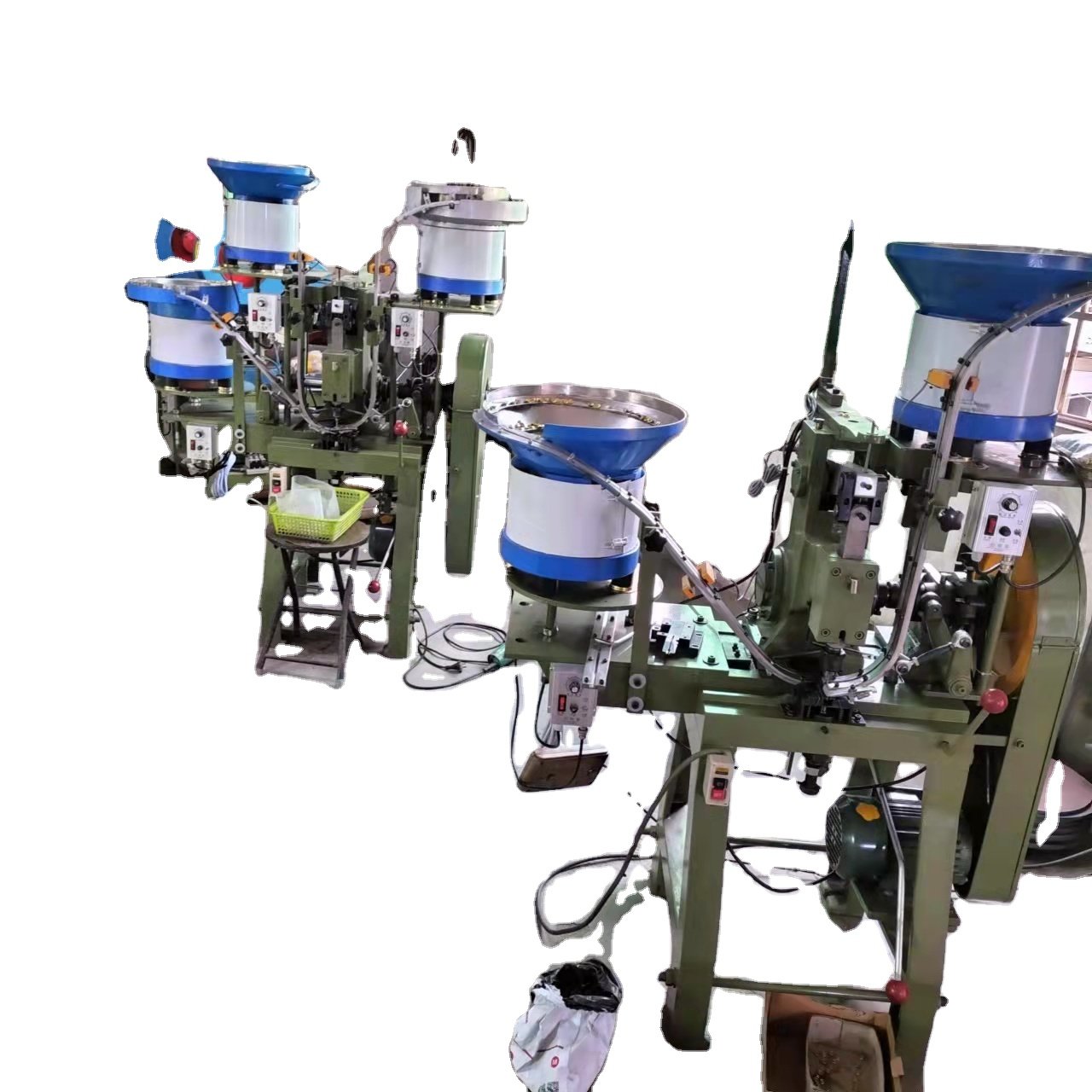 Automatic Metal Snap Button Fastener buckle 2 Two Head Assemble Machine for Button Face Flute Assembly Button Making Machine