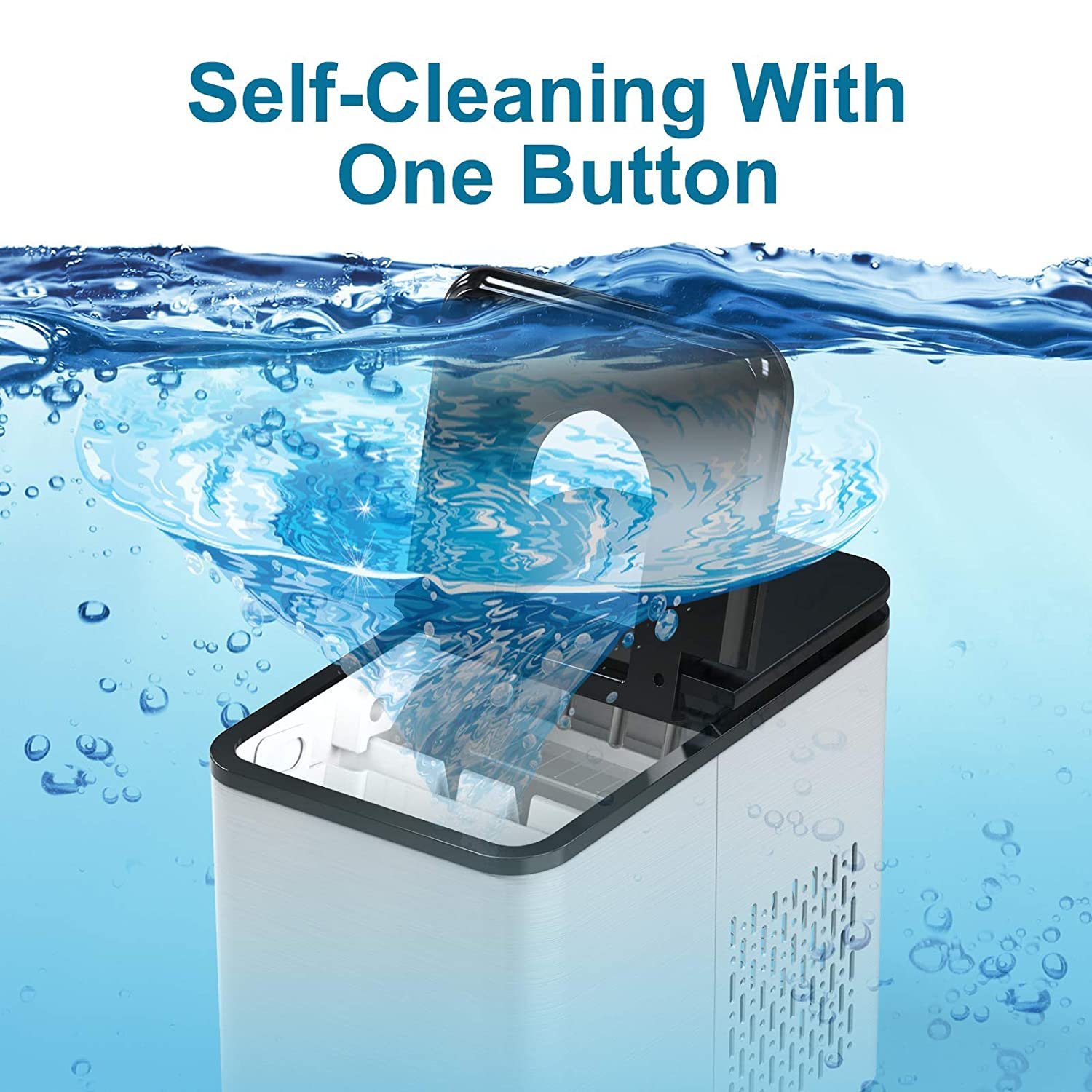 Household Compact Countertop Automatic Compressor Cooling Portable Home Mini Round Ice Cube Ice Maker Making Machine
