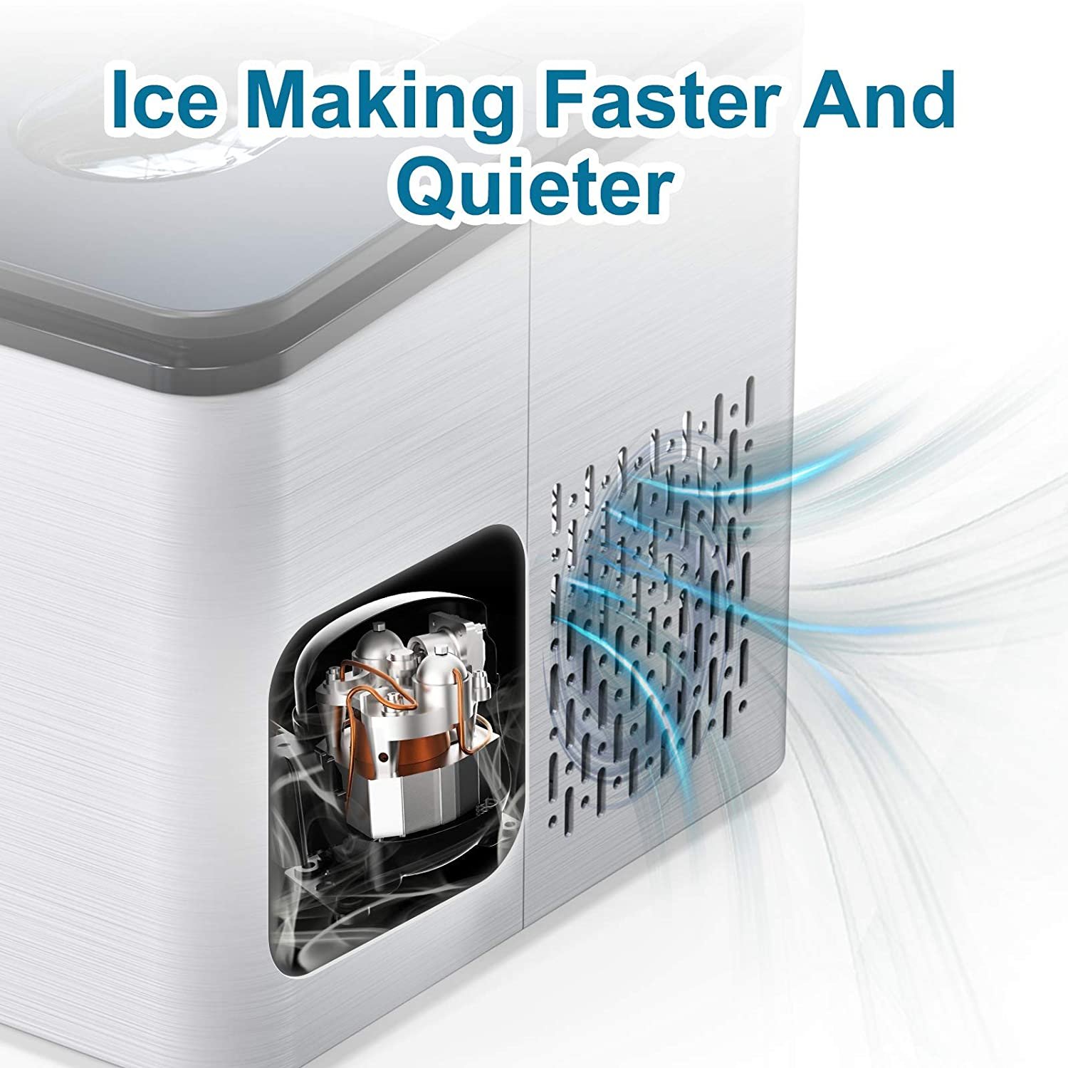 Household Compact Countertop Automatic Compressor Cooling Portable Home Mini Round Ice Cube Ice Maker Making Machine