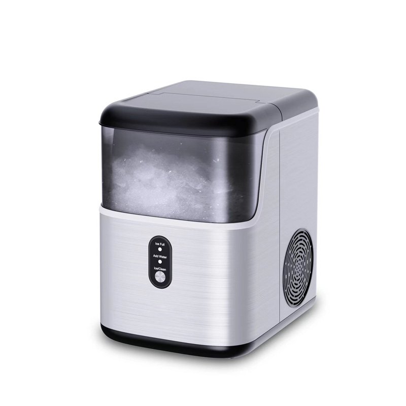 Nugget Ice Maker Machine Portable Ice Maker Compact Ice for Countertop Self-cleaning Function 26lbs/24h 9 Cubes Plastic