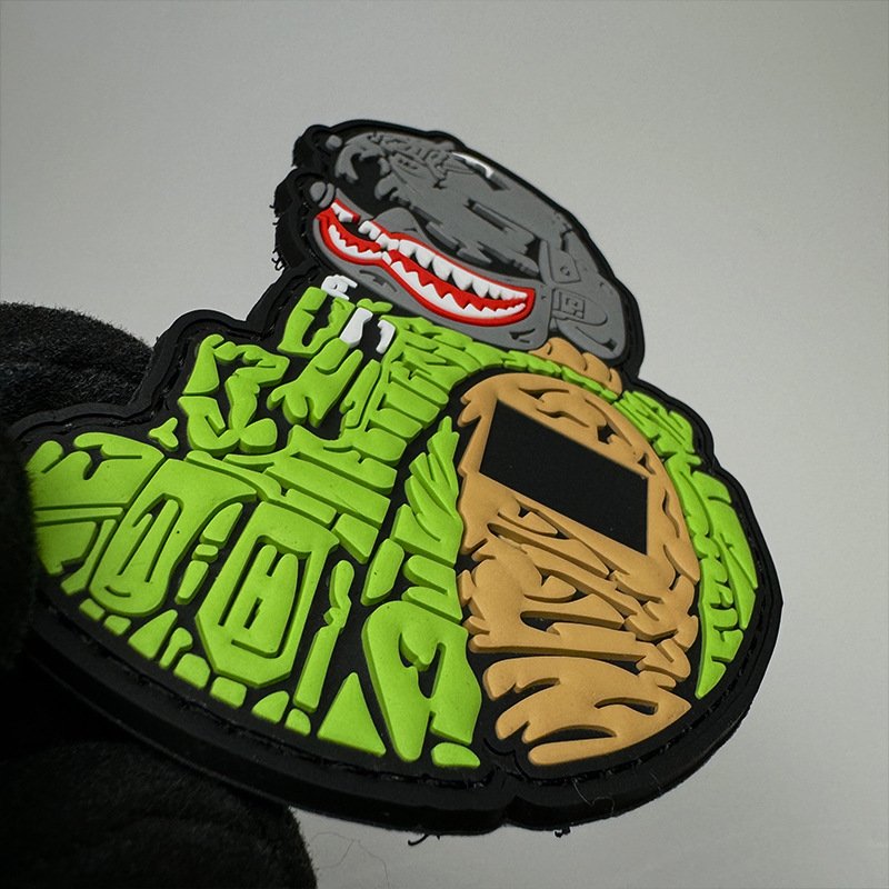 Outdoor PVC drop glue Morale badge Velcro submachine gun Machine Gun helmet Man set