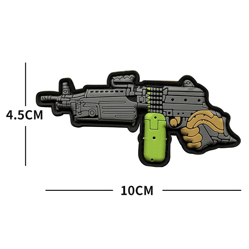 Outdoor PVC drop glue Morale badge Velcro submachine gun Machine Gun helmet Man set