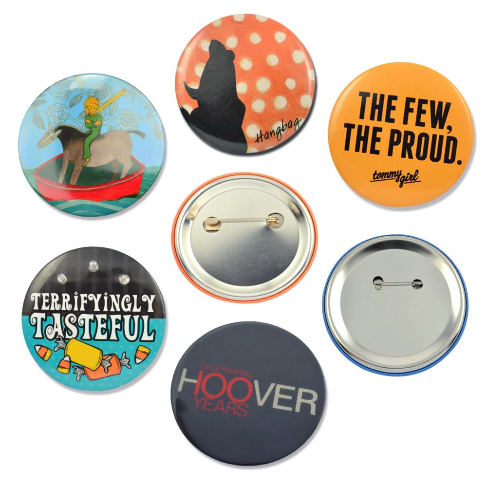 Personalized Tinplate 58mm Logo Offset Printing Blank Magnetic Metal Pin Round Custom Printed Button Badge For Promotion