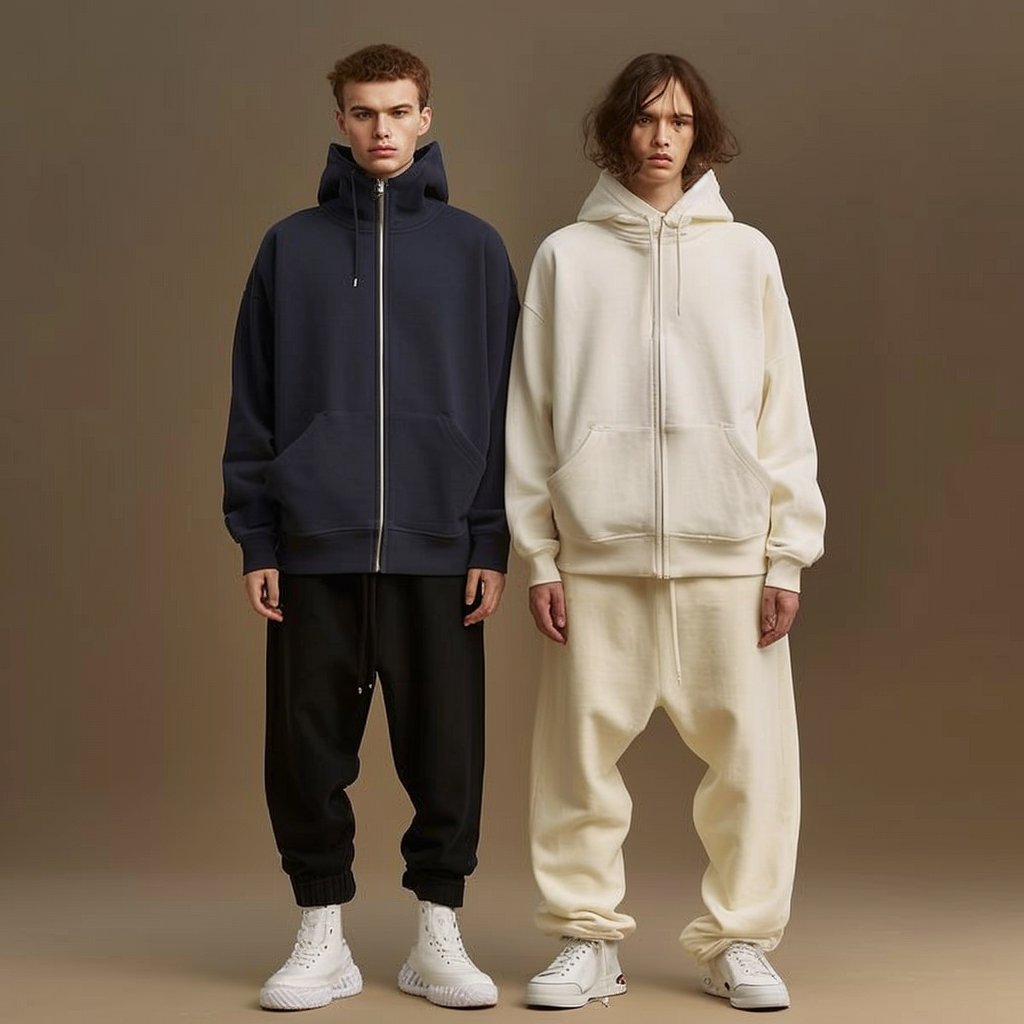 OEM Custom Drop Shoulder Heavyweight Blank Unisex Cotton Oversized Pullover 1/4 Quarter Half Zip Sweatshirt Jumper for Men