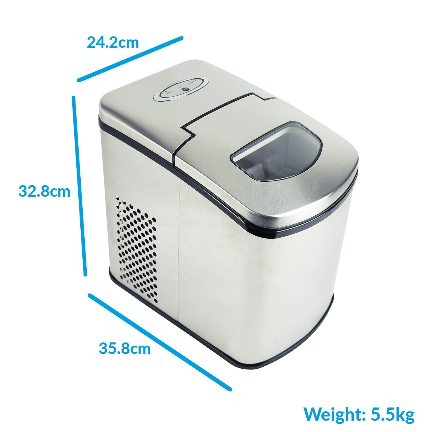 12kgs 2.2L water tank 9pcs ice in 6-8 minutes Stainless Steel luxurious Bullet Ice Cube Making Machine CE CB SAA ETL LFGB GCC