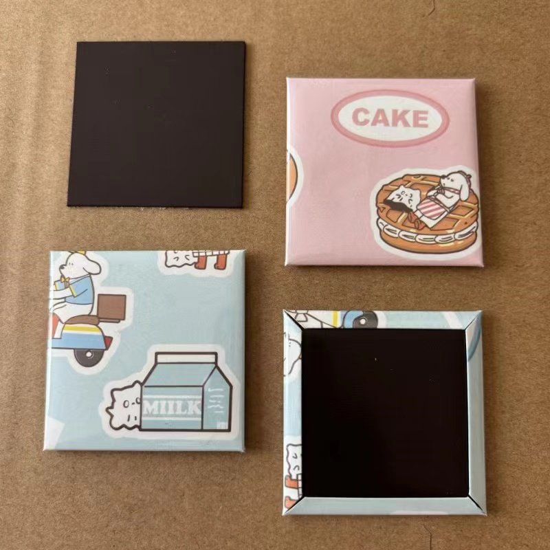 63.5*63.5Mm Square Shape Custom Photo Fridge Magnet Button Machine With Cutter And 1000Pcs Magnets