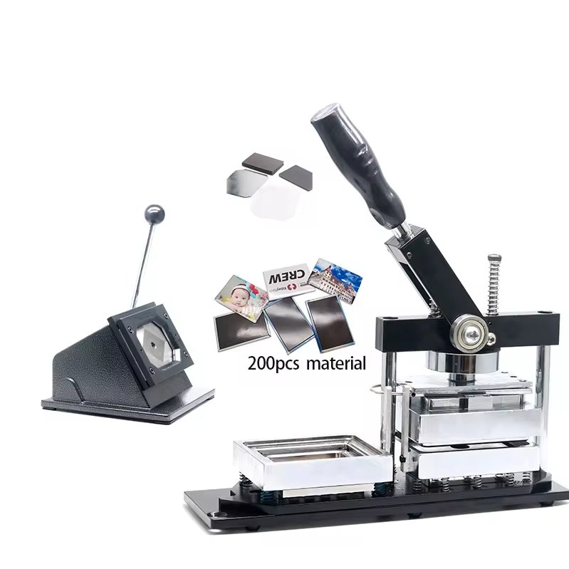 Rectangle 80*53cm Fridge Magnet Button Badge Making + 80*53mm Paper Cutter + 200pcs Fridge Magnet Component