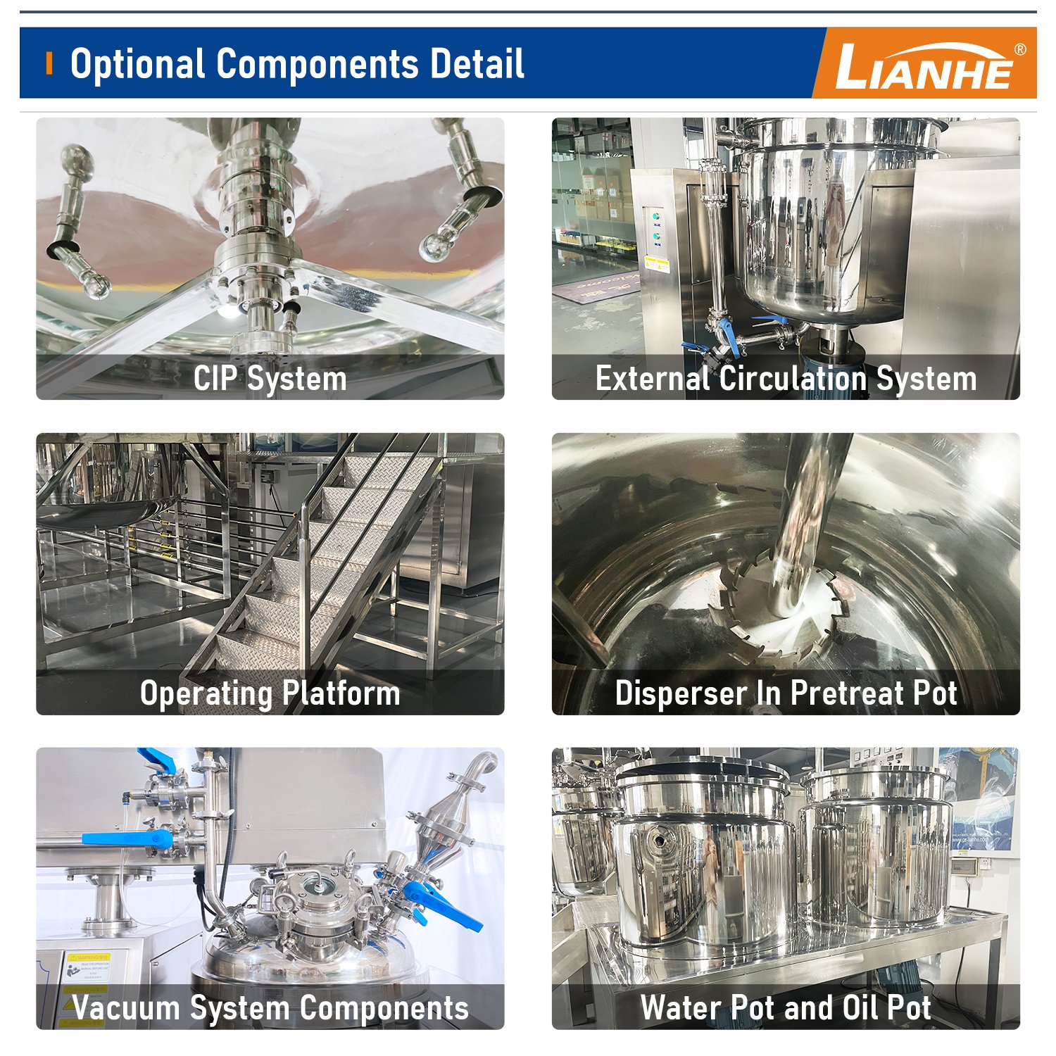 High Shear Ointment Cosmetic Lotion Cream Production Line Blender Homogenizer Tank Vacuum Emulsifying Homogenizer Mixer Machines