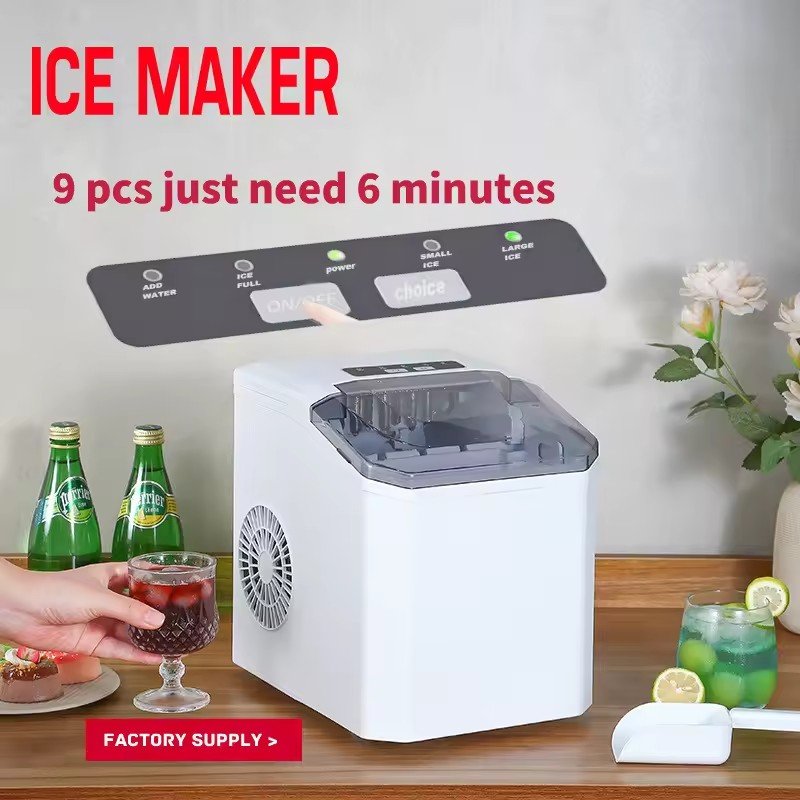 Automatic Household Mini Portable Ice Maker Machine Freestanding Automatic Liquid Freezer Ice Generator
