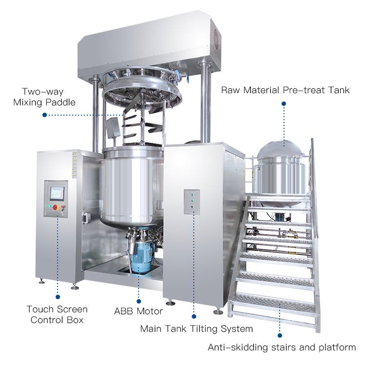 Mayonnaise Vacuum Emulsifier Cosmetic Lotion Body Facial Cream Mixer Homogenizer Ointment Lotion Making Machines