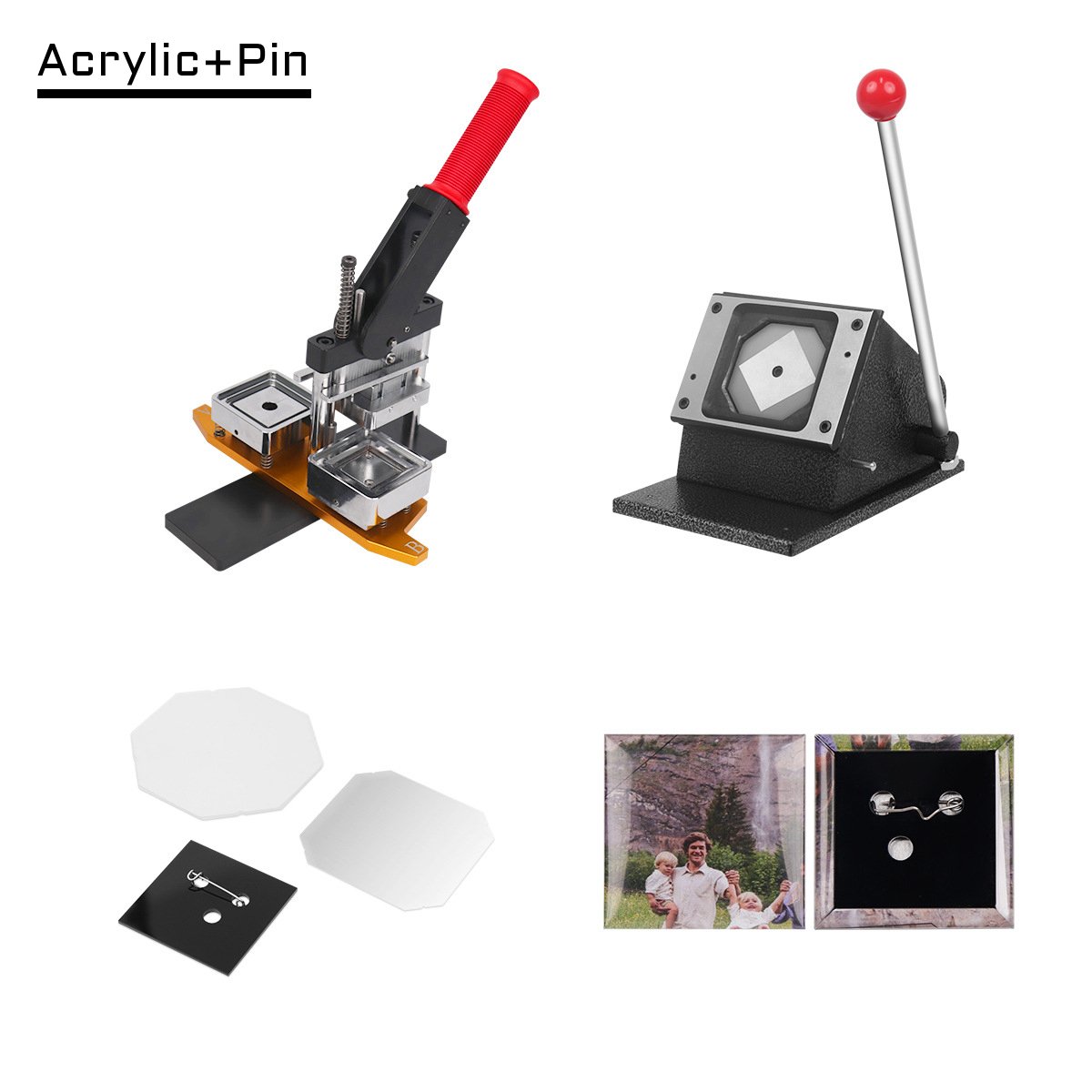 Wholesale 50*50mm 2*2 inch Square fridge Magnet maker Machine Kit with Paper Cutter and 100 sets fridge Magnet Materials