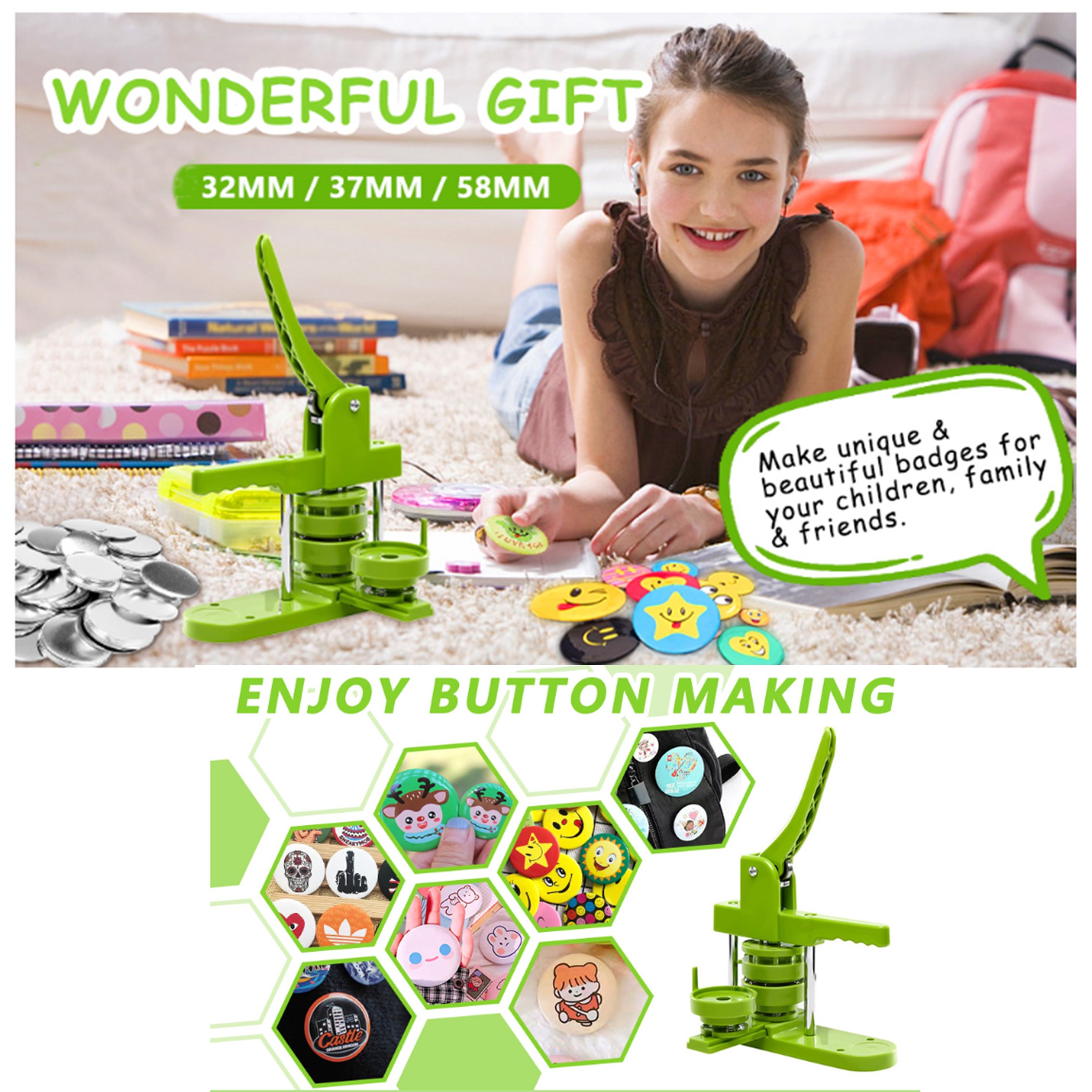 Badge Machine Multiple Sizes with 300pcs