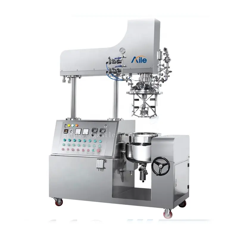 Aile High Quality 100L/200L/500L Body Lotion Homogenizer Vacuum Emulsifying Machine Mixer Shampoo Making Machine Mixing Tank