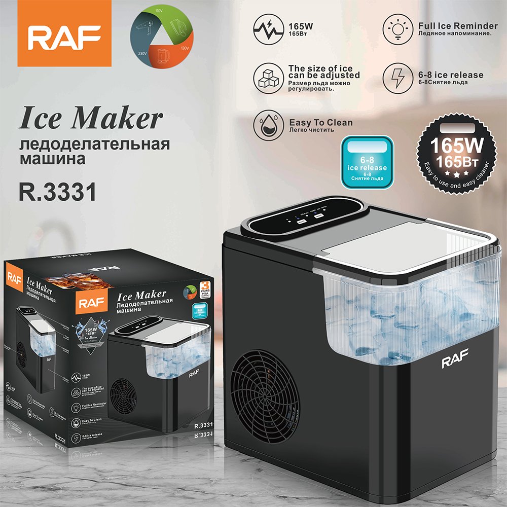RAF New Automatic Fast Self Cleaning Countertop Ice Cube Maker Ice Machine 24H Counter Top Ice Maker For Home, Office, Bars