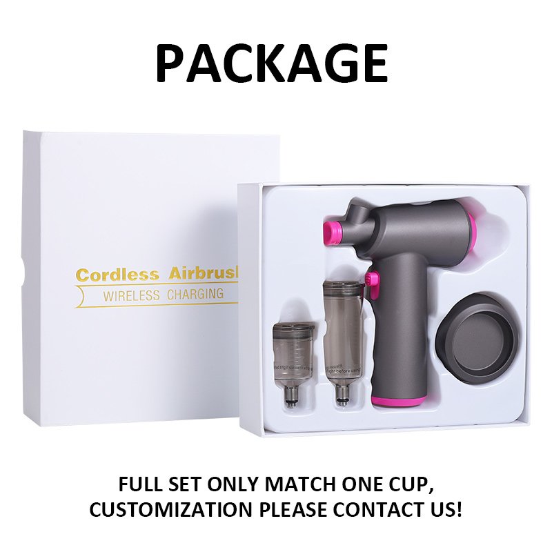 Wireless Charging Mini Cordless Battery Operation Airbrush Makeup Compressor Wireless nano make up spray gun