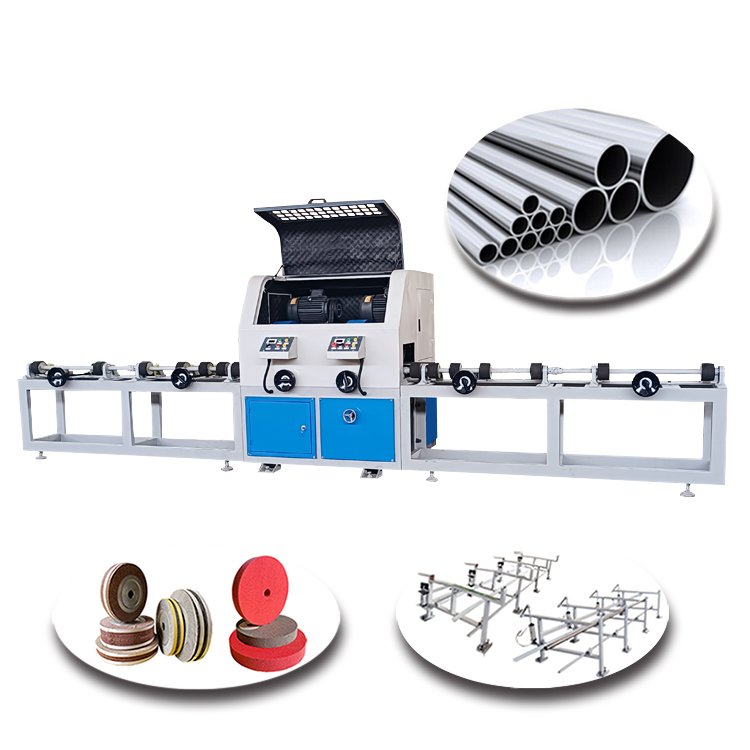 Xieli Machinery Automatic 2 heads stainless steel pipe tube polishing machine moving button adjustment WX-DLZ-2