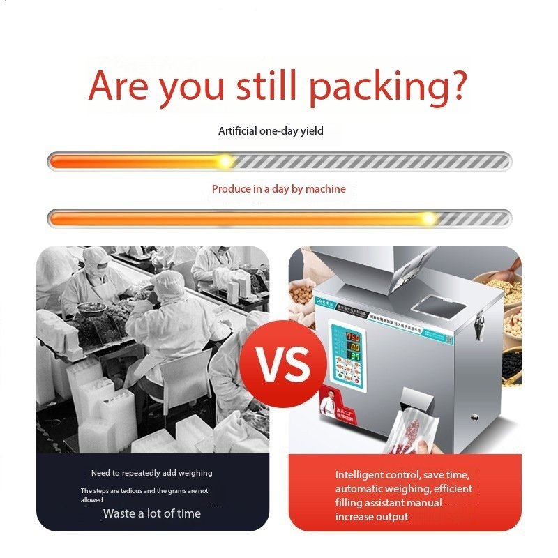 Manual Tea Coffee Spice Sugar Salt Seeds Granule Powder Nuts Cocoa Beans Bottle Sachet Weighting Filling Machine