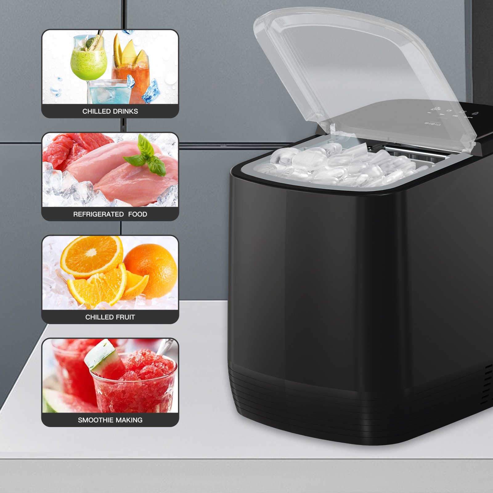 Automatic Countertop Nugget Ice Making Machine Portable Mini Hard Ice Cube Maker Hotel Ice Maker Machine