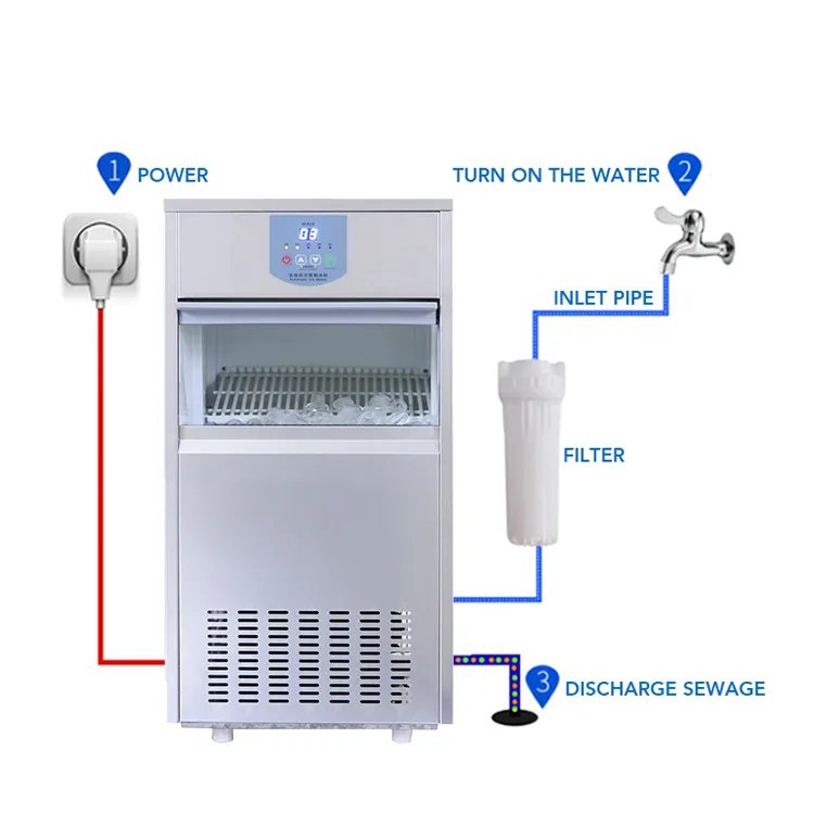 Commercial Bullet Ice Maker 80kgs Ice Making Machine Large Capacity Bullet Shape Ice Maker Machine