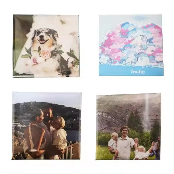 Magnetic buttons for 50*50 mm (2*2 inches) custom photo fridge high quality Ppx pneumatic semi-automatic machine