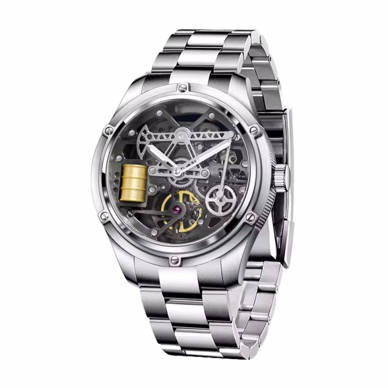 Factory ready wholesale 50m waterproof fully automatic mechanical luxury men's watch wristwatch