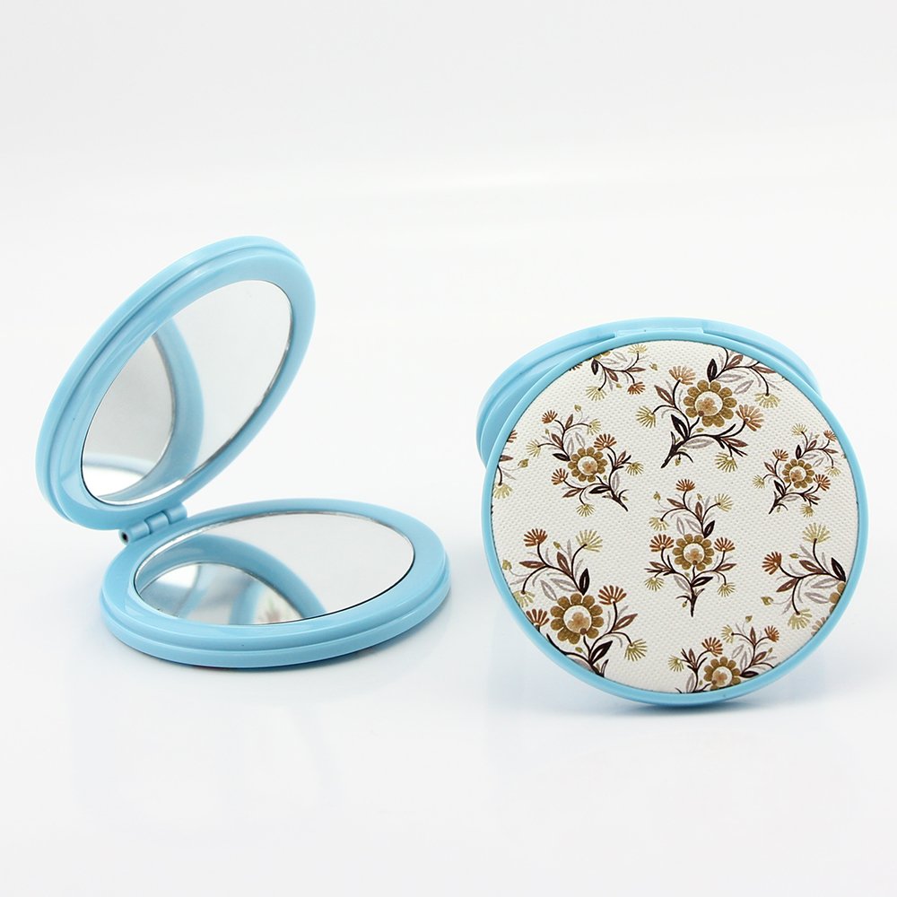 Multi color 2 1/4" 58mm Double faced folding mirror, cosmetic mirror button machine making material
